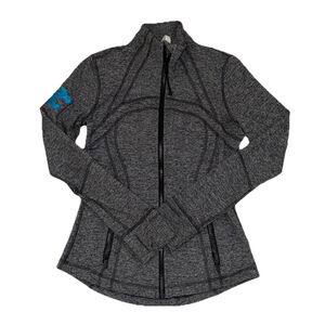 LULULEMON DEFINE JACKET HEATHER BLACK GRAY SZ 6 TC Blue Logo